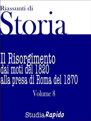 cover image of Riassunti di Storia--Volume 8